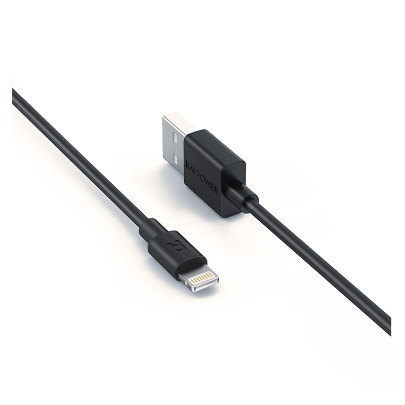 RAVPower MFI Certified USB-A to Lightning Cable 3 Pack – Black