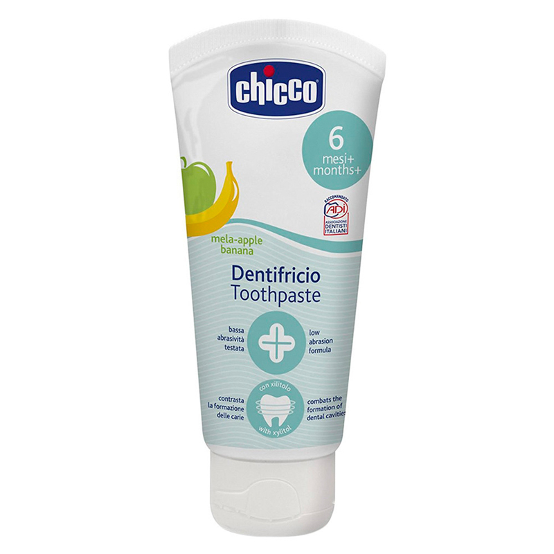 Chicco Fluoride Toothpaste – 6 Months – Apple/Bananna- 50Ml -Yellow
