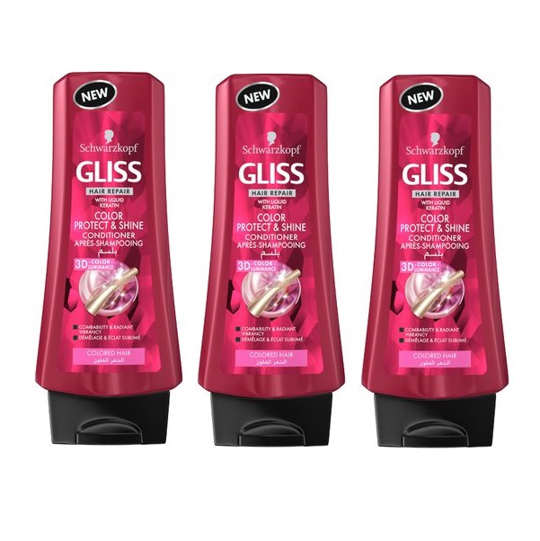 Schwarzkopf Gliss – Colour Protect & Shine Conditioner – (3 x 400ml)