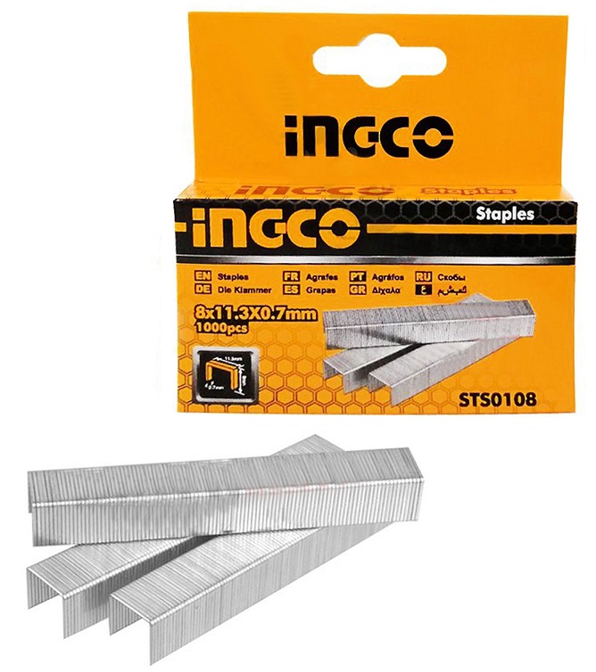INGCO – Staples – 8mm (width: 0.7mm) -1000 Pieces