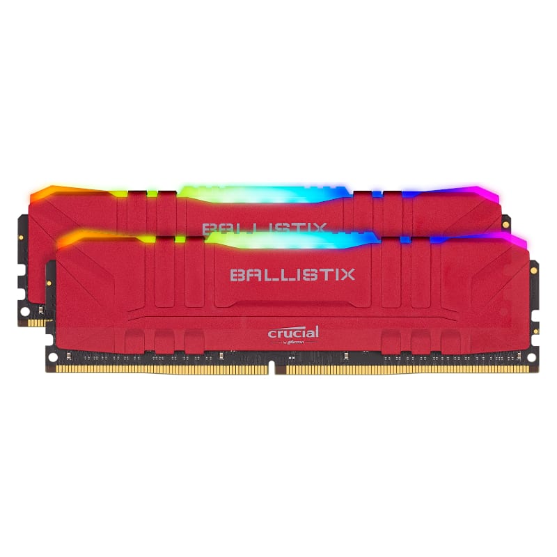 Crucial Ballistix RGB 16GB DDR4 3200MHz Desktop Gaming Memory – Red