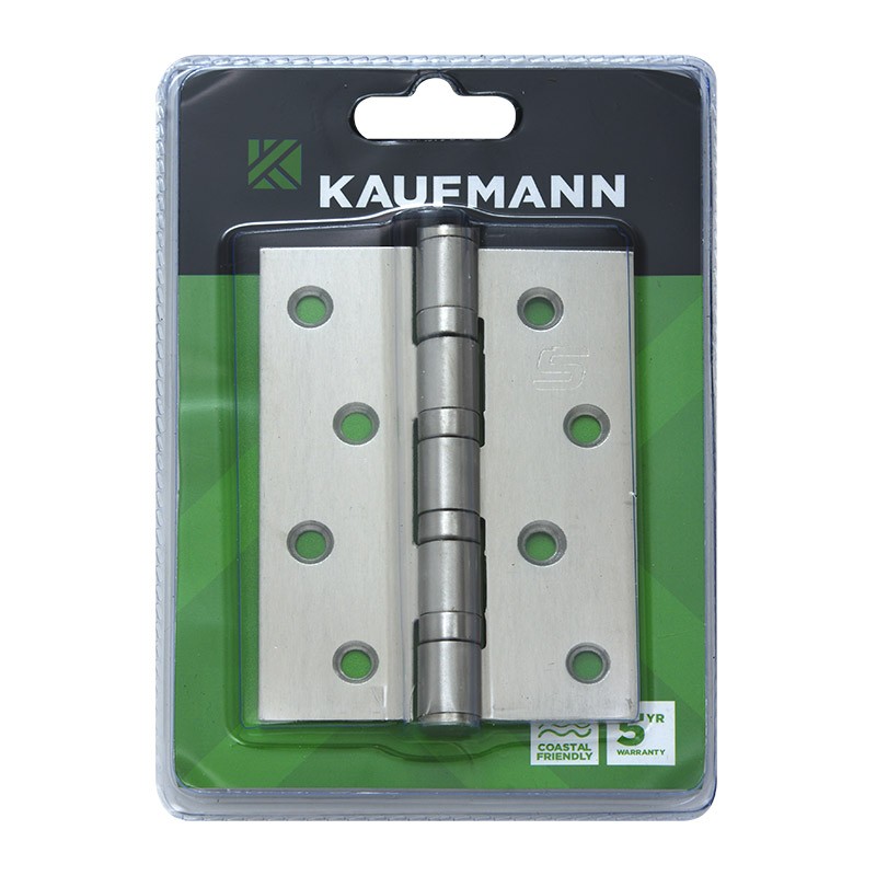 Kaufmann Butt Hinge 100mm Ball Bearing Stainless Steel (Pair)