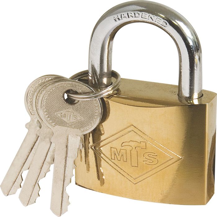 MTS Padlock Brass/Pl 50mm D/Blist Wz362