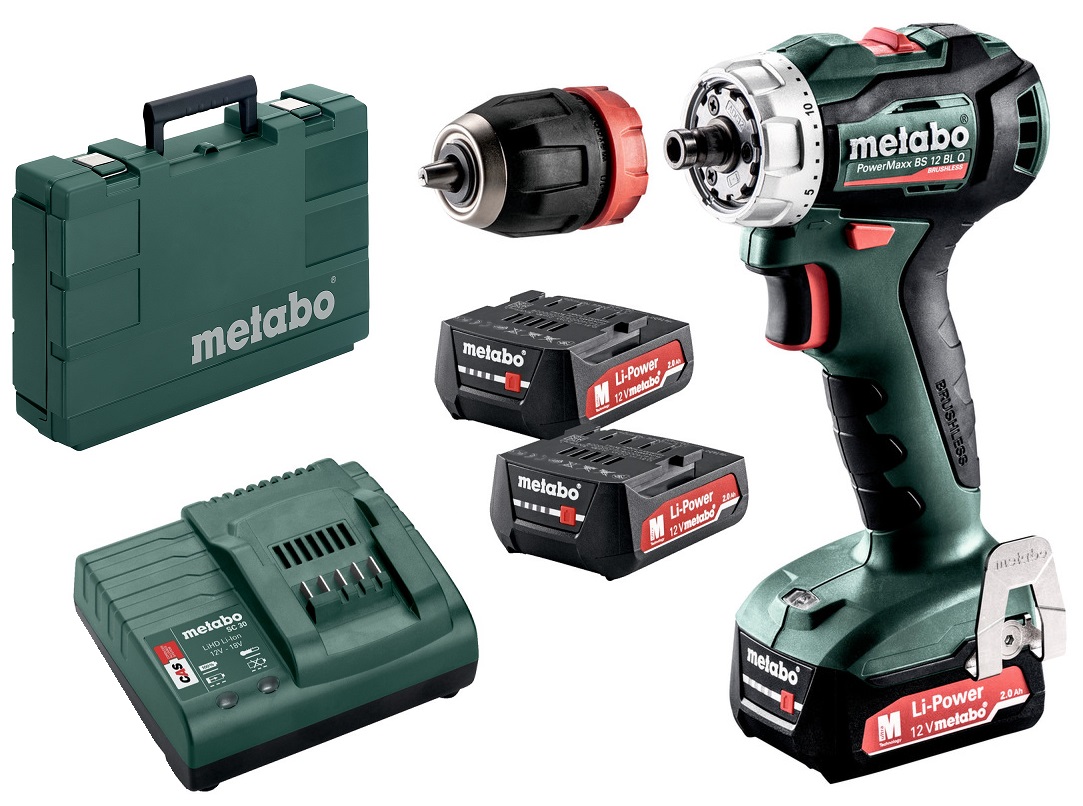 Metabo-POWERMAXX Brushless Drill/Screwdriver COMBO – BS 12 BL Q (601039500)