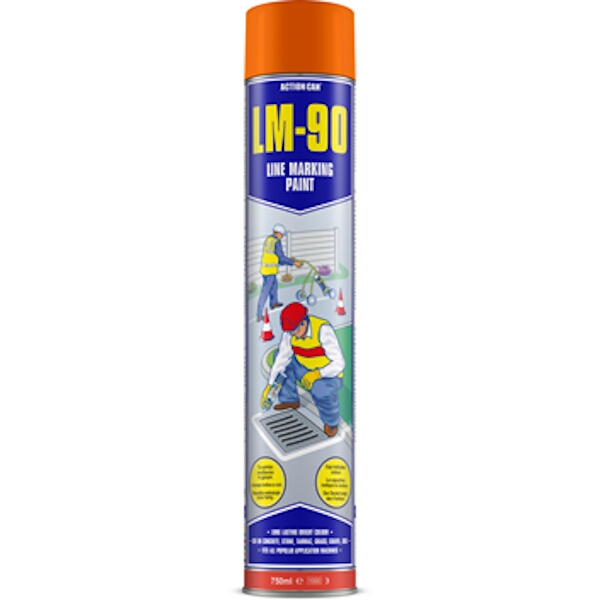 Action Can Line Marking Paint Lm-90 Orange 750Ml