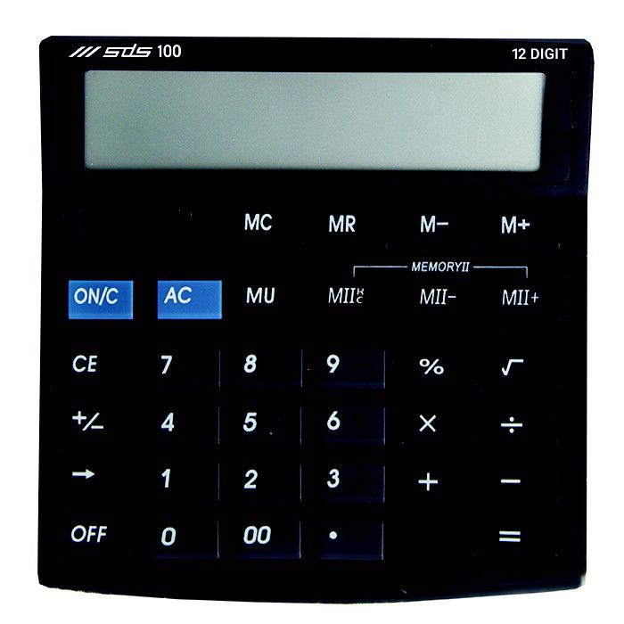 SDS-100 Dual Power 12-Digit Desktop Calculator – Pack of 5