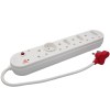 Surged & Overload Multi-Plug 4x16A 3x5A 1 Round Socket 0.3m Cord: E 28 Surged & Overload Multi-Plug 4x16A 3x5A 1 Round Socket 0.3m Cord: E 28