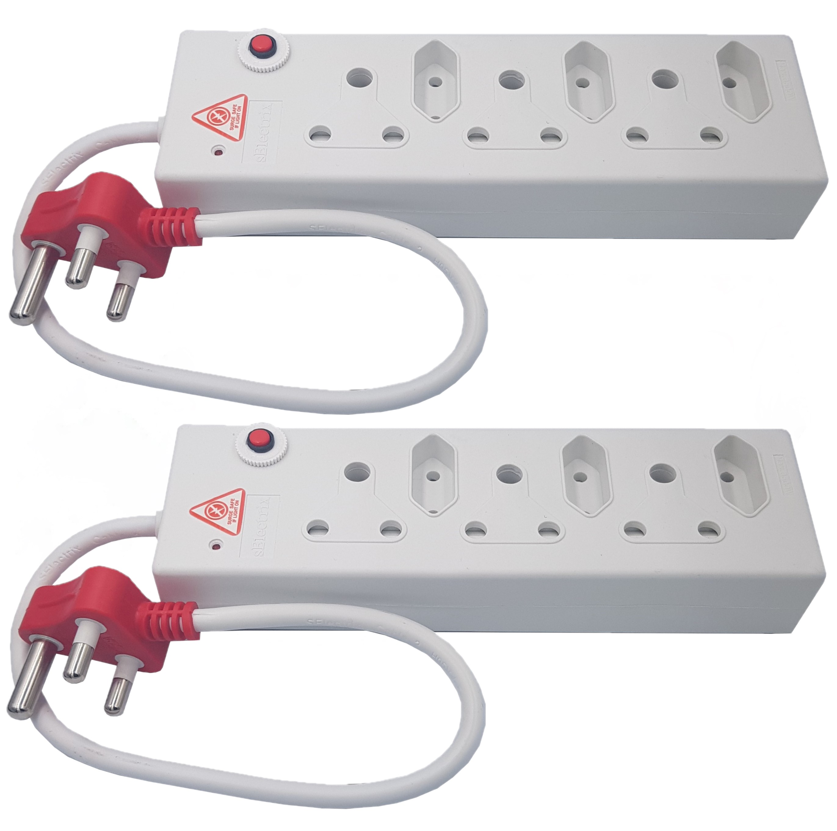 Two Pack: Surged & Overload Protection Multi-Plug 3 X 16A + 3 X 5A E 26 2p