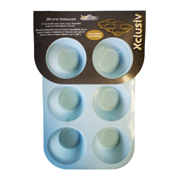 Silicone Cupcake  / Muffin Mould – Bakeware Pan – 6 Cups