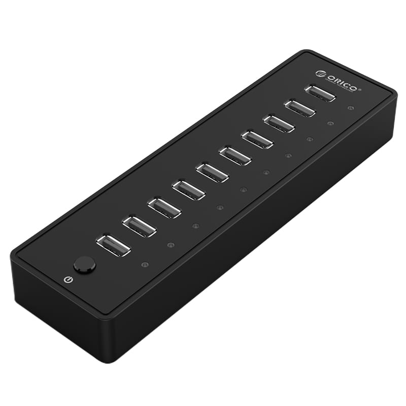 Orico 10 Port USB2.0 Hub with 30W Power Supply – Black