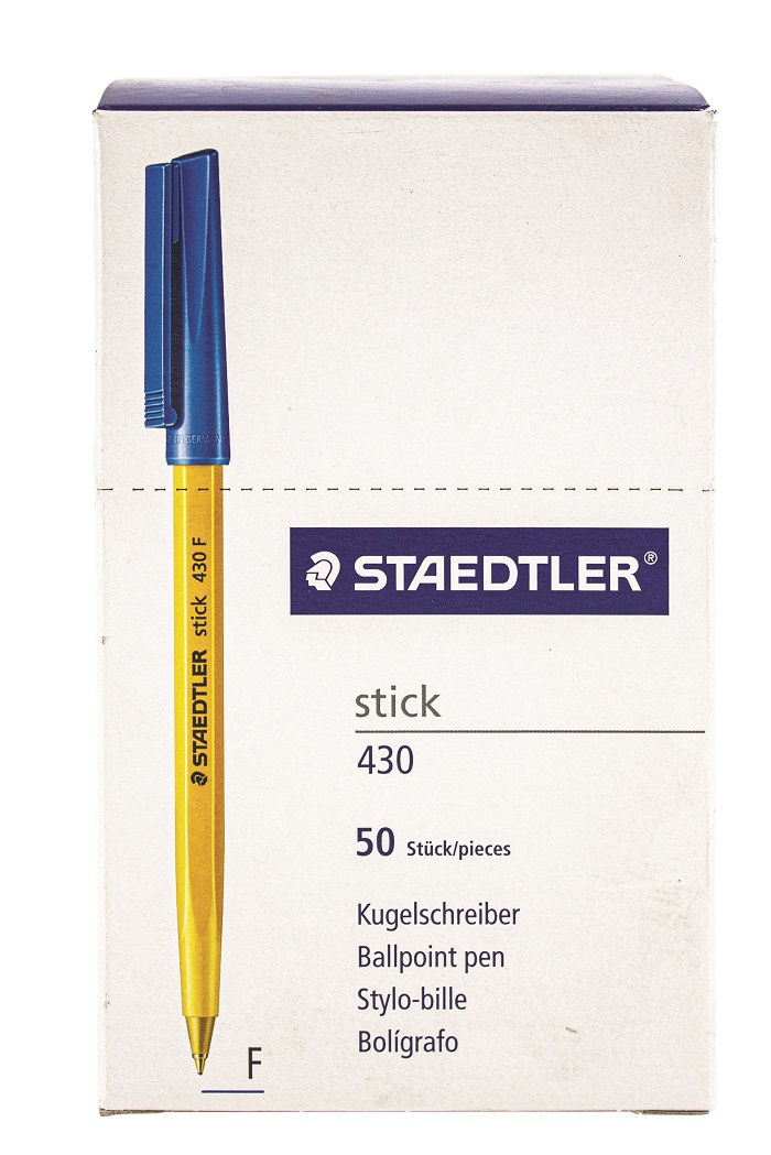 Steadtler Stick Ballpoint Pen Fine Blue 50s