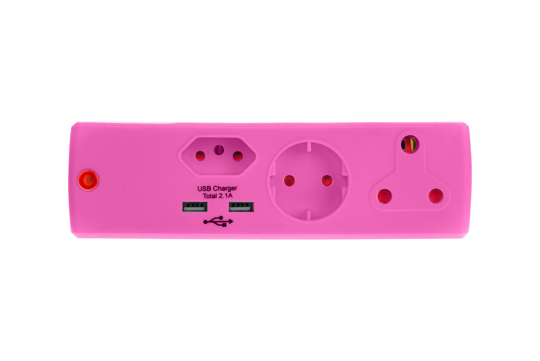 Electricmate 1X16Amp+1xSKO+1×5 3Pin+2.1USB Pink
