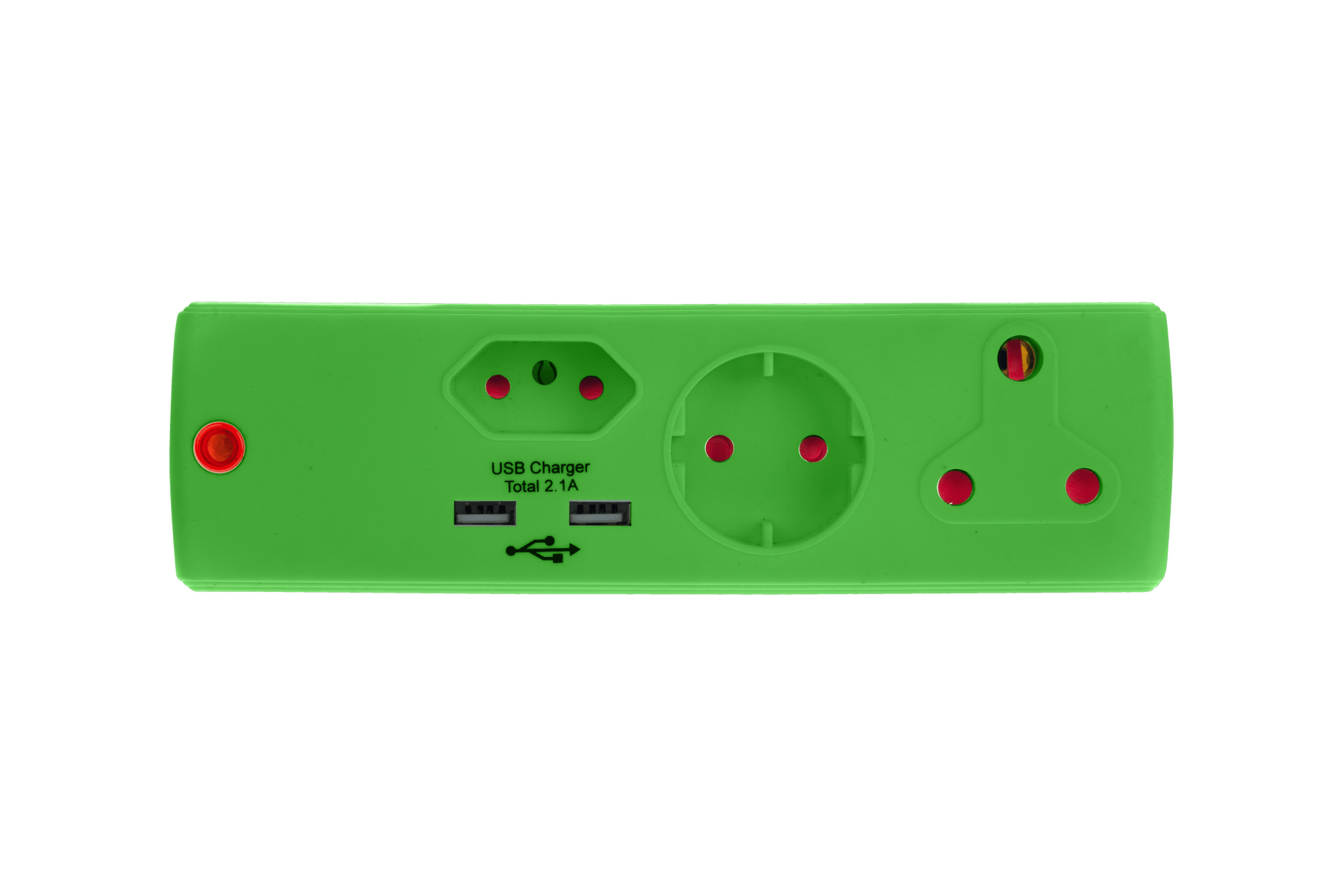 Electricmate 1X16+1xSKO+1×5 3Pin+2.1 USB Adaptor Green
