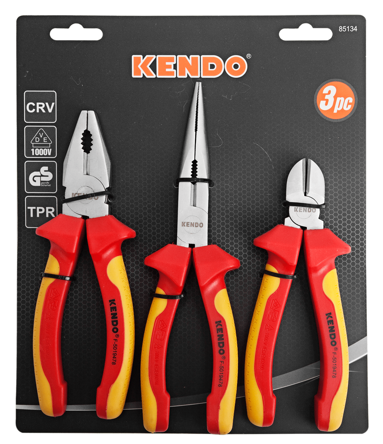 Kendo 3 Piece VDE Plier Set