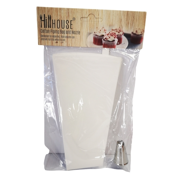 Hillhouse – Icing Piping Bag and Nozzle Set (Cotton Bag & Size 34 Nozzle)