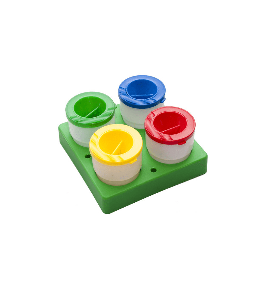 Treeline 4 Paint Pots Set With Base – Non-Spill