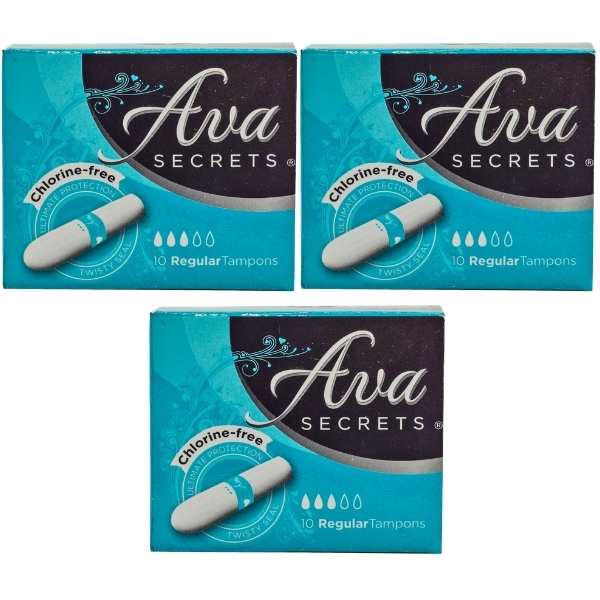 Ava Secrets – Tampons Regular (10’s) – Bulk Pack of 3