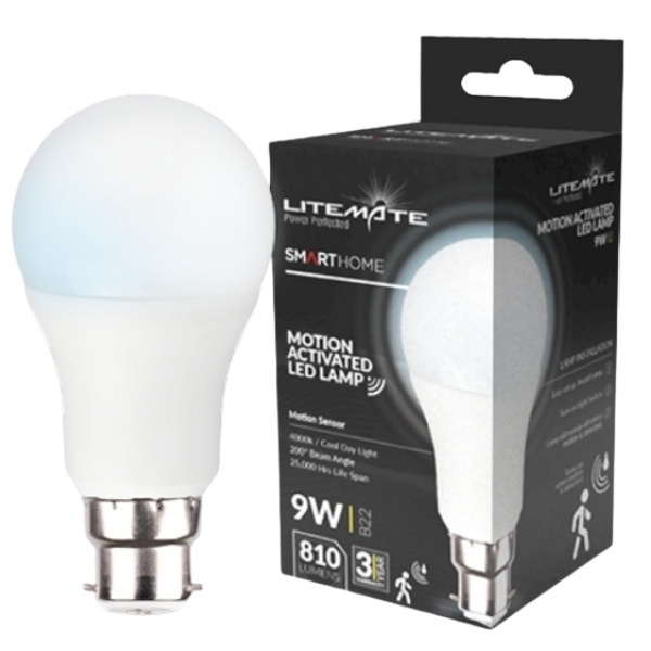 LITEMATE- Motion Sensor Light Bulb – (9W)