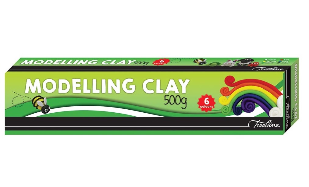 Treeline 6 Assorted Colours Modelling Clay – 500g