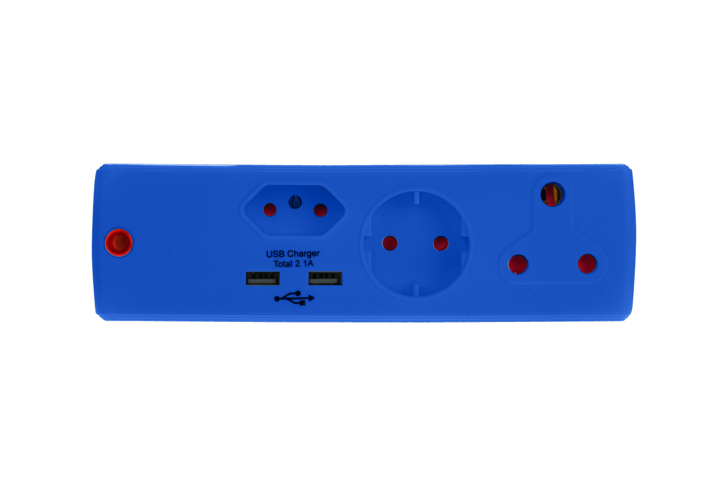 Electricmate 1 x 16 + 1 x 5 Amp + 1 x Shucko + 2.1 Amp USB Adaptor Loose Blue