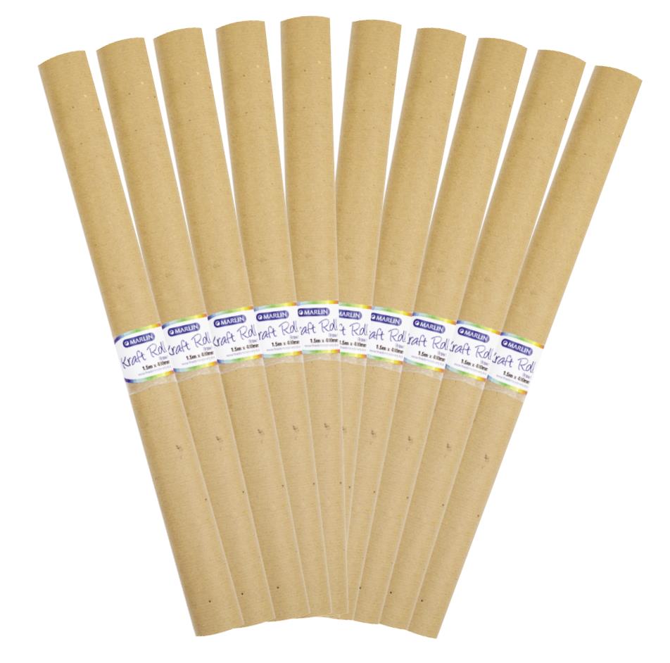 Marlin Brown Kraft rolls 480mm x 1.2m: 10 PACK
