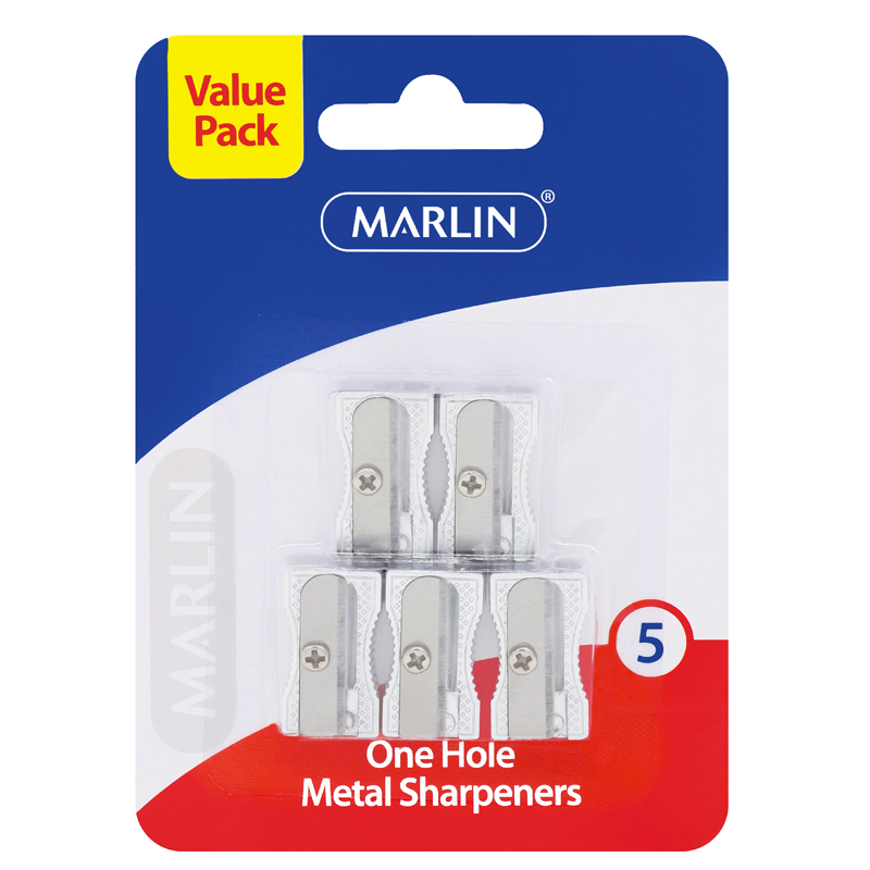 Marlin metal sharpeners 1 hole 5’s blister card VALUE PACK