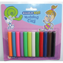 Marlin Kids Modelling clay 180g 6 normal & 6 neon colours