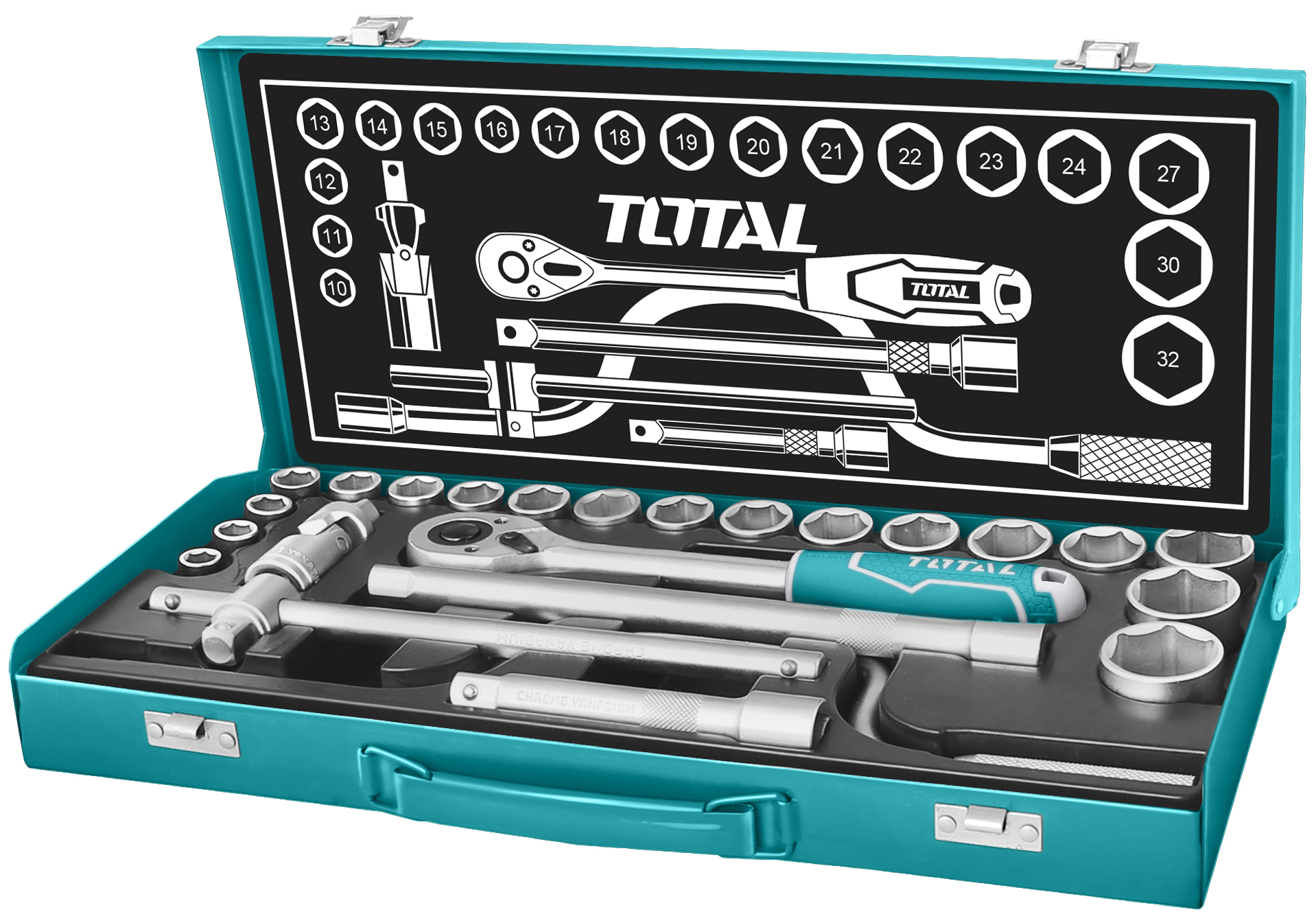 Total Tools 24Pcs 1/2″ Industrial socket set