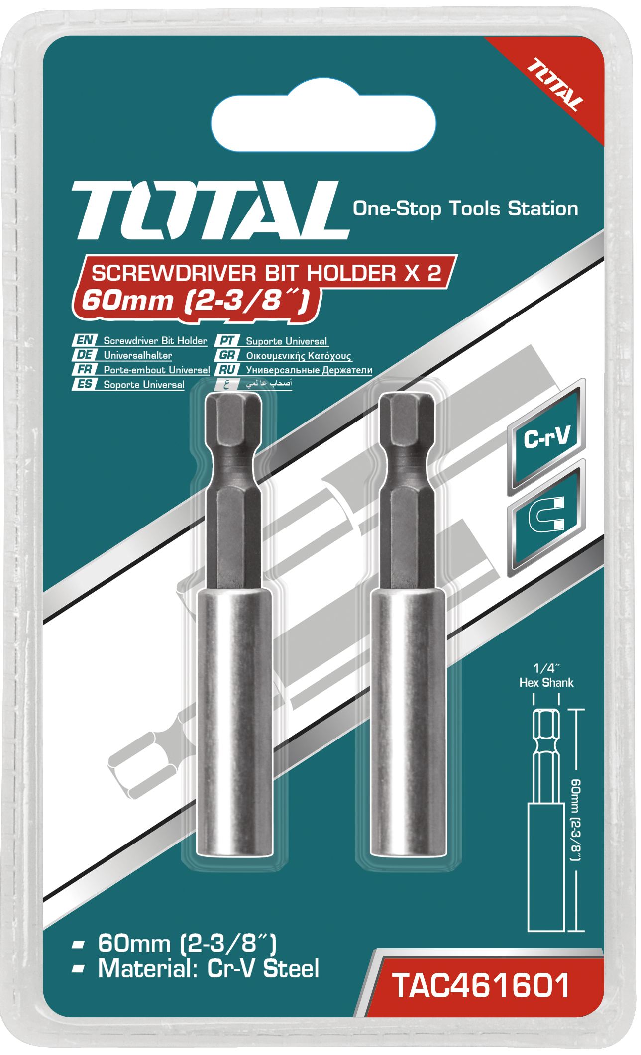 Total Tools Screwdriver Bit Holder Set 60mm (3 Sets)