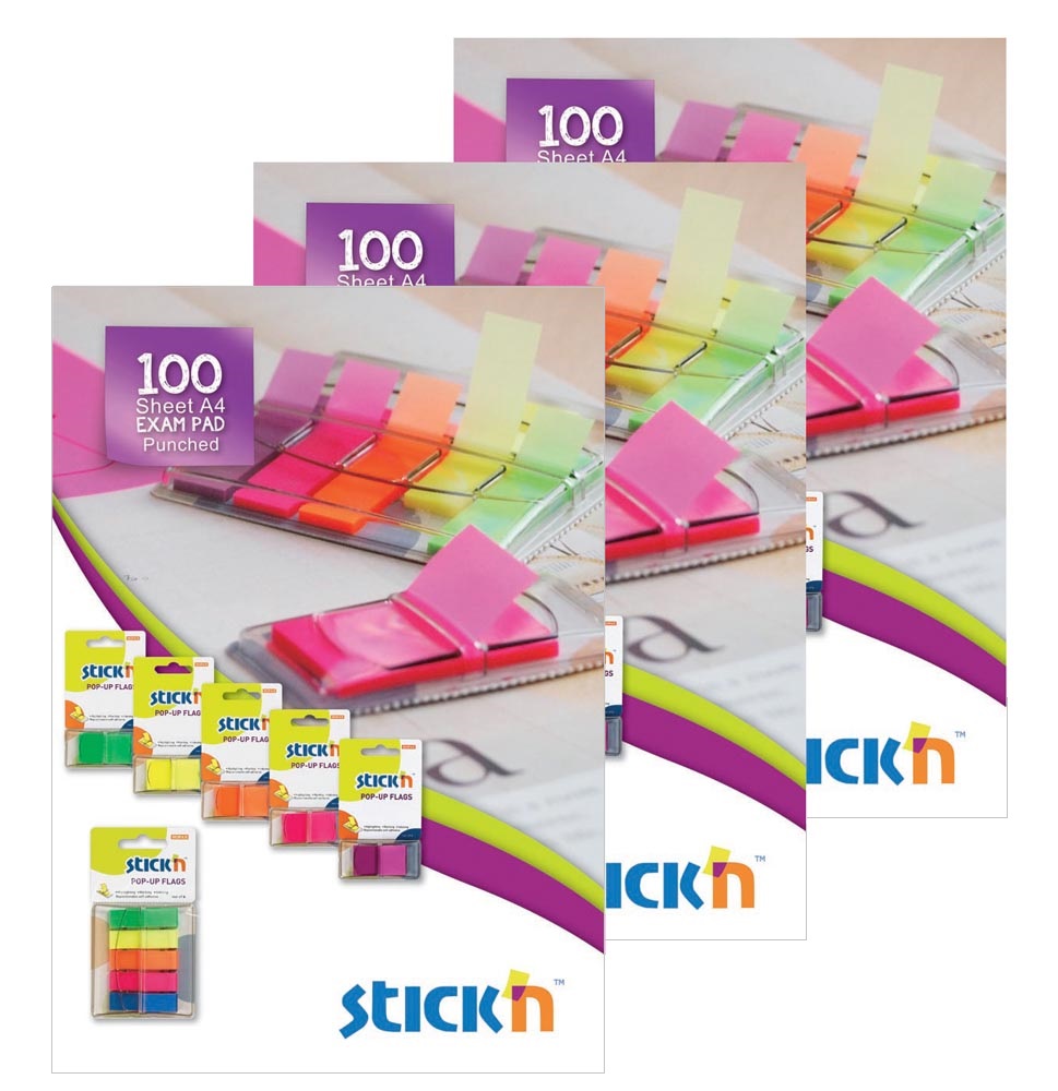 Treeline A4 100 Sheet Exam Pads – Punched – Pack of 3