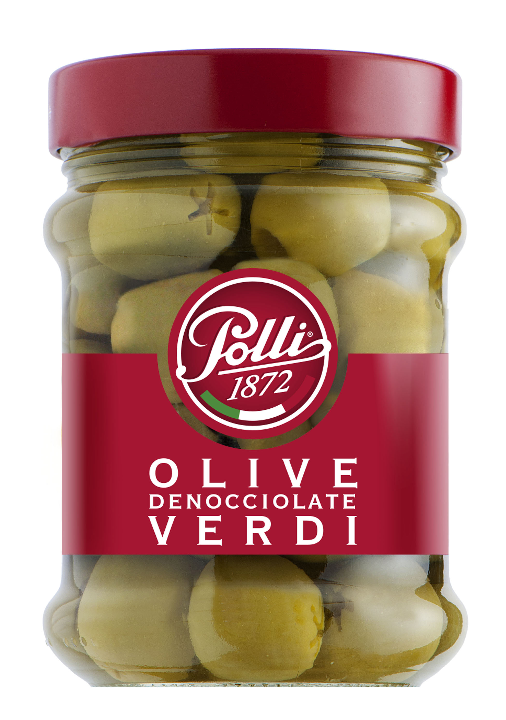 Polli – Green Pitted Olives – 12X300G
