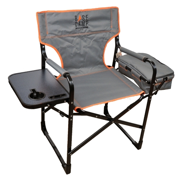 BaseCamp – Aluminium High Directors Chair – With Table & Cooler