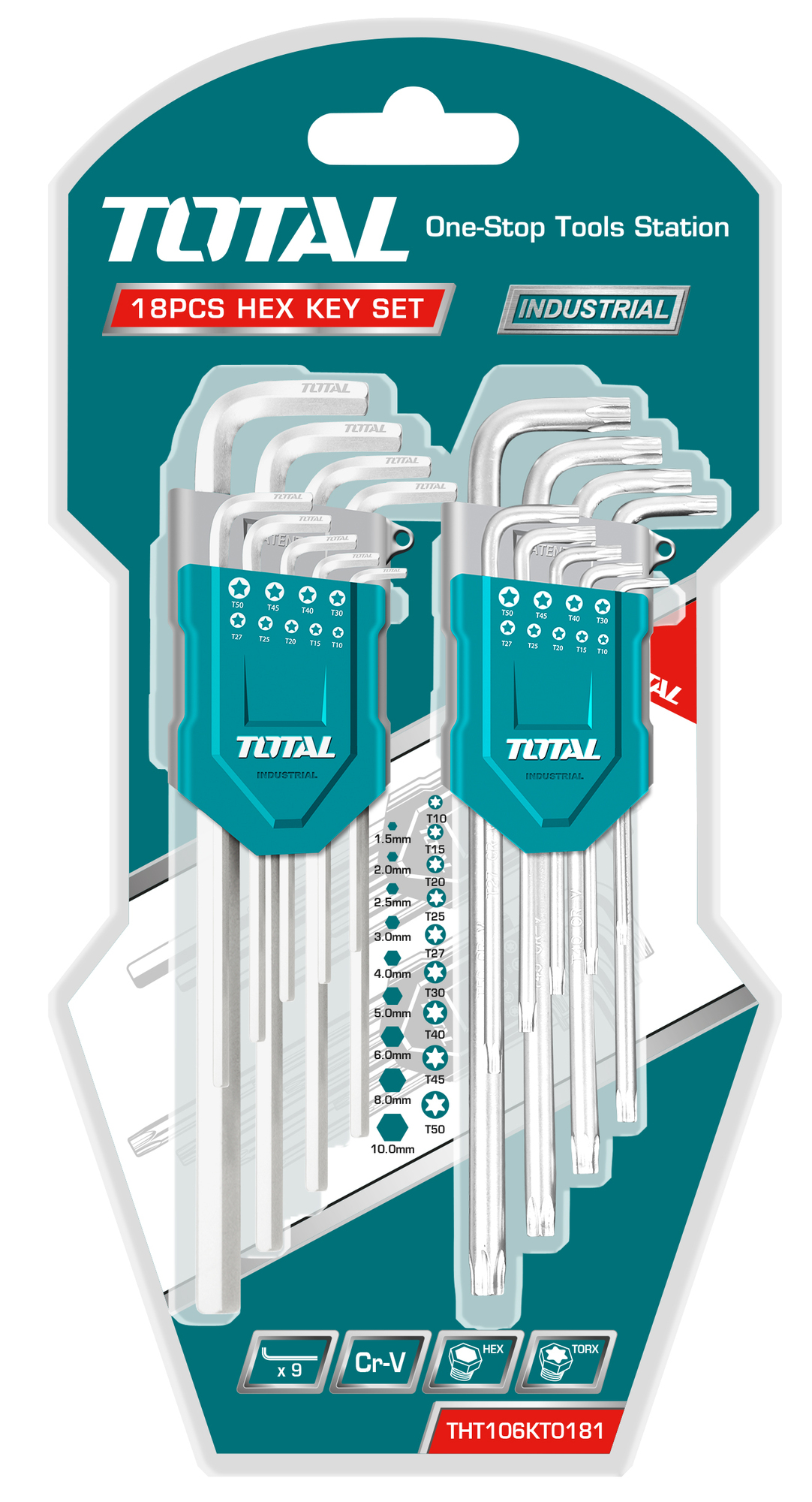 Total Tools 18 Piece Hex Set and Torx Key Sey