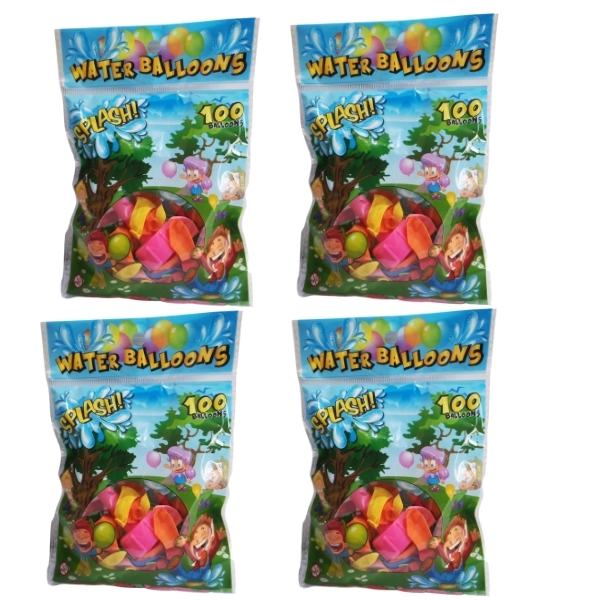 Water Balloons – Bulk Pack of 4 (Totalling 400 Balloons and 4 Hoze Nozzles)