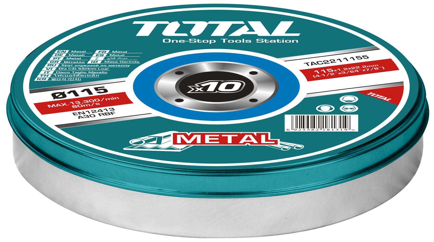 Total Tools 115mm 1.2mm Abrasive Metal Cutting Disc 10Pcs Set (2 Sets)
