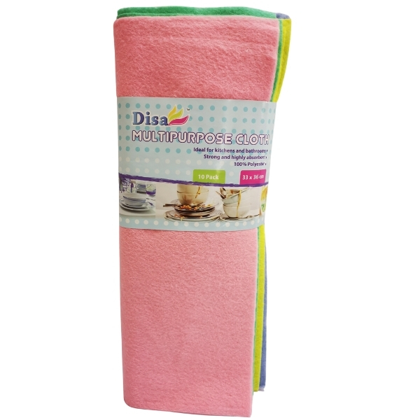Disa – Multipurpose Cloth – Assorted Colours (Pack of 10)