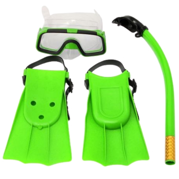 SourceDirect – Mask & Snorkel Set with Flippers – Green (Ages 1-3 Years)