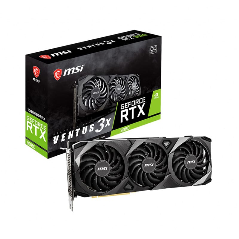 MSI GeForce RTX 3080 Ventus 3X OC 10GB GDDR6X 320 bit Graphics Card – Black