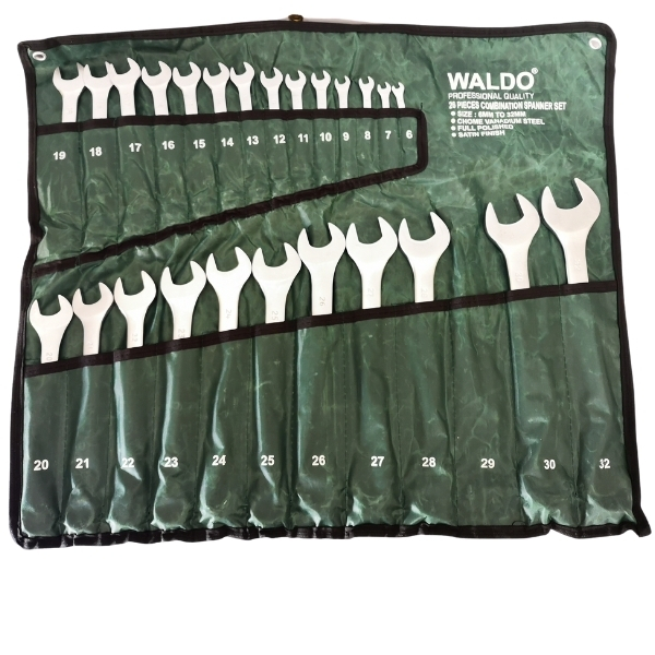 Waldo Combination Spanner Set 25-Pieces