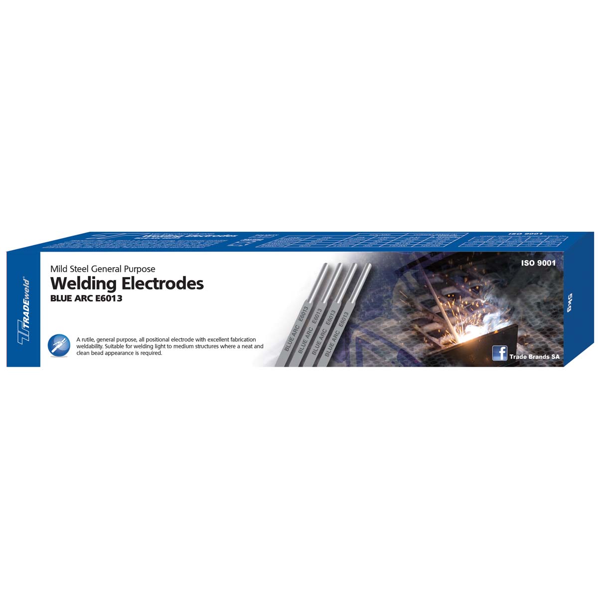 Tradeweld E6013 – Mild Steel Welding Rod (60-100 amps 2.5mm) 5kg