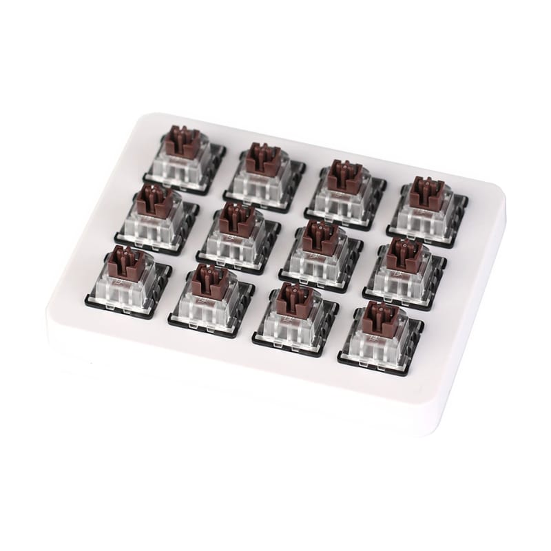 Keychron K4 & K6 Low Key Optical Brown Switch – 12 Piece Set with Holder