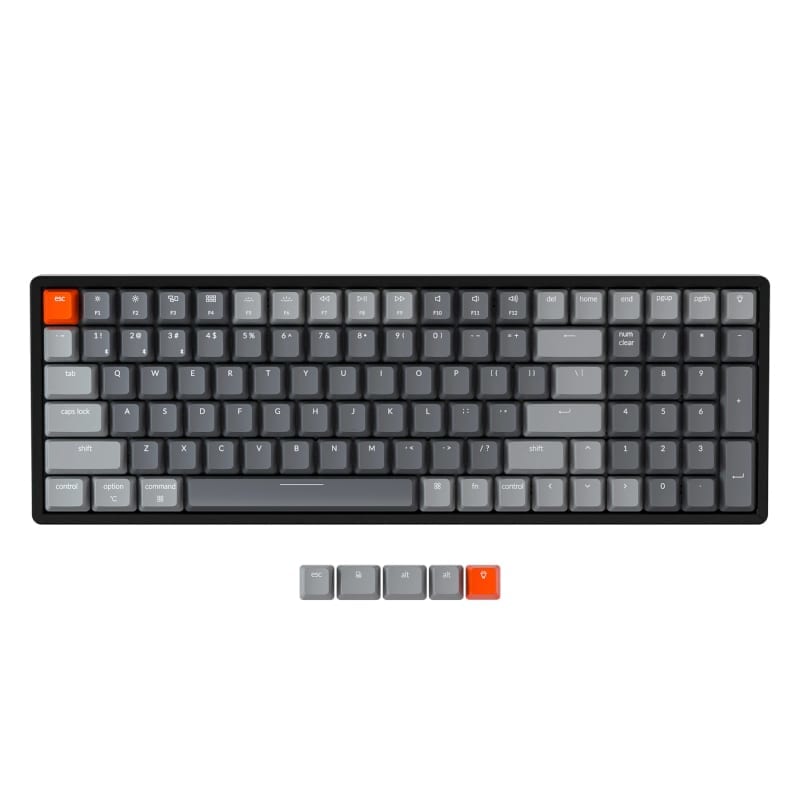 Keychron K4 100 Key Wireless RGB Modular Brown Mechanical Keyboard – Black
