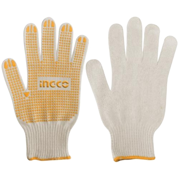 Ingco – Cotton Knitted Gloves – Yellow Extra Large