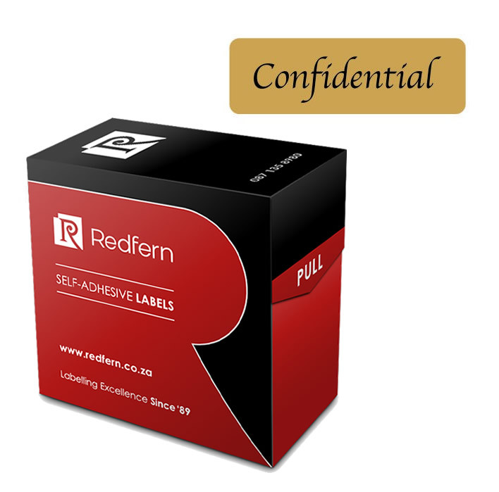 Redfern Self adhesive Account Instruction Label -Confidential Value Pack of 3