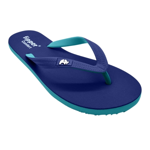 Fipper – Flip Flops / Slippers – Comfort (Blue with Turquoise) – UK 9