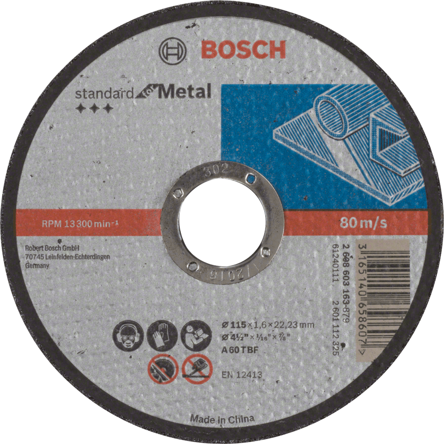 Straight Cutting Standard Metal A 60 T BF, 115, 22,23, 1,6