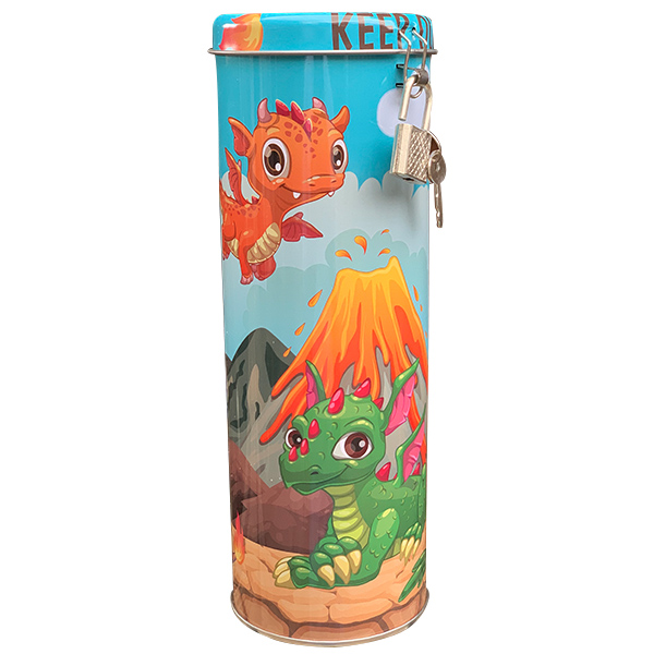 Money Bank – Tin – Decorated – Home Decor – Assorted – 20.5cm x 7.5cm – Dragon Design