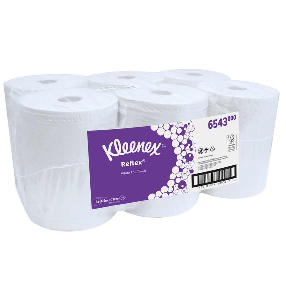 Kleenex – Reflex / Auto towel Rolled Hand Paper Towels – Pack of 6 Rolls
