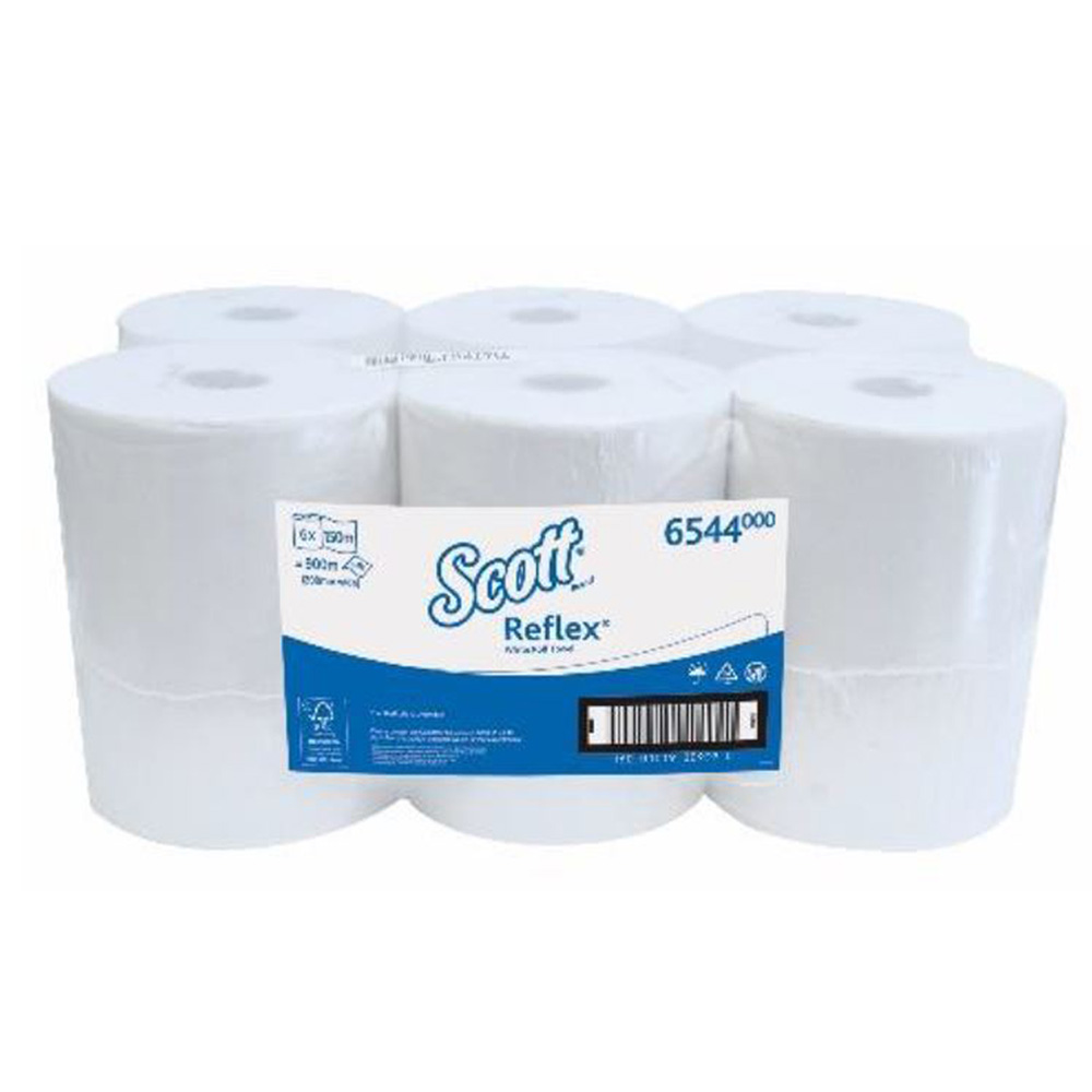 Scott – Reflex / Autotowel Rolled Hand Paper Towels – Pack of 6 Rolls