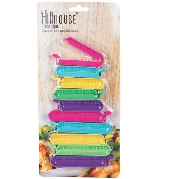 Hillhouse – Bag Clips – Assorted Colours – 10 Piece